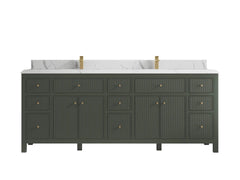 Sonoma 84 in W x 22 in D Free Standing Reeded Double Sink Bathroom Vanity - photo 25