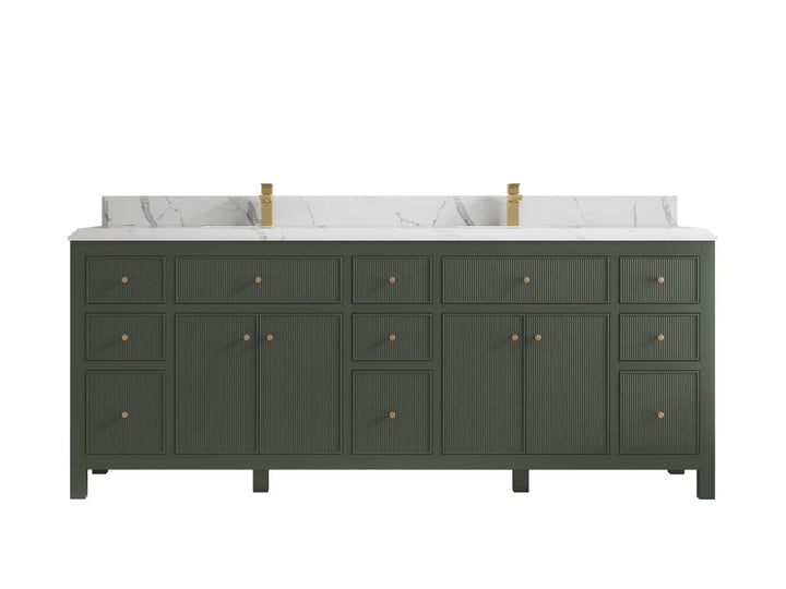 Sonoma 84 in W x 22 in D Free Standing Reeded Double Sink Bathroom Vanity - photo 15