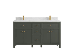 Sonoma 60 in W x 22 in D Free Standing Reeded Double Sink Bathroom Vanity - photo 16