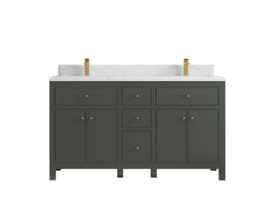 Sonoma 60 in W x 22 in D Free Standing Reeded Double Sink Bathroom Vanity
