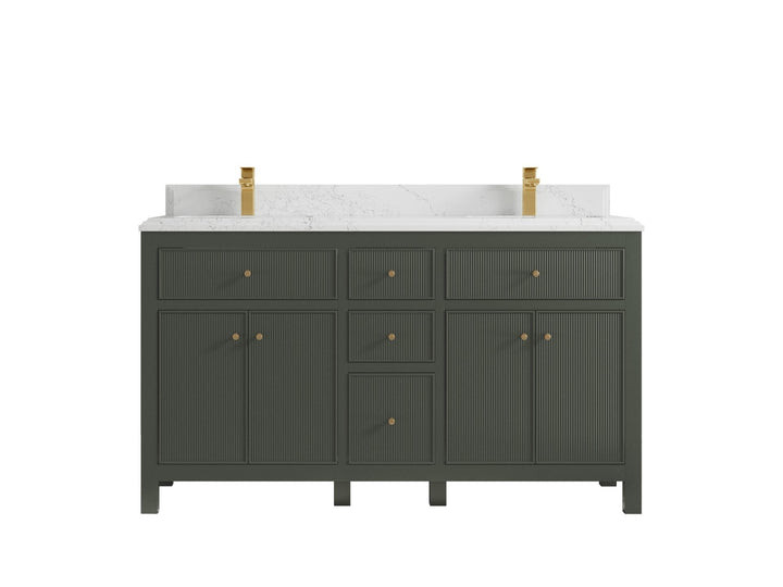 Sonoma 60 in W x 22 in D Free Standing Reeded Double Sink Bathroom Vanity - photo 16