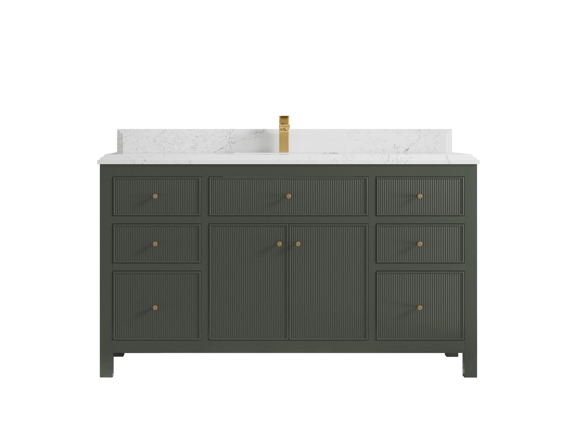 Sonoma 60 in W x 22 in D Free Standing Reeded Single Sink Bathroom Vanity