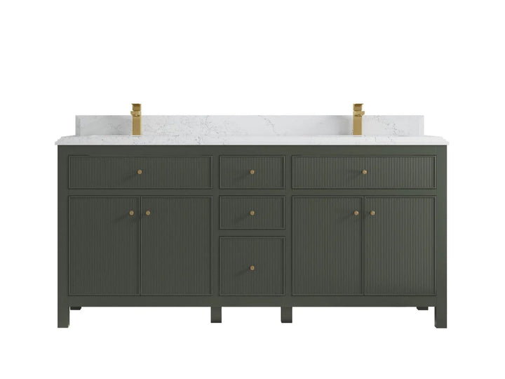 Sonoma 72 in W x 22 in D Free Standing Reeded Double Sink Bathroom Vanity - photo 16