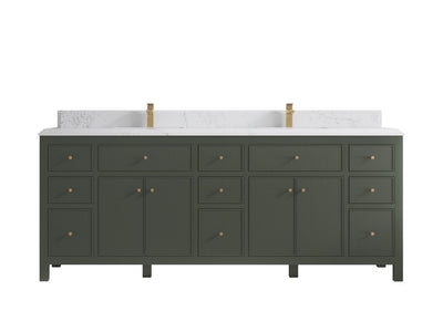 Sonoma 84 in W x 22 in D Free Standing Reeded Double Sink Bathroom Vanity
