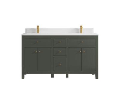 Sonoma 60 in W x 22 in D Free Standing Reeded Double Sink Bathroom Vanity