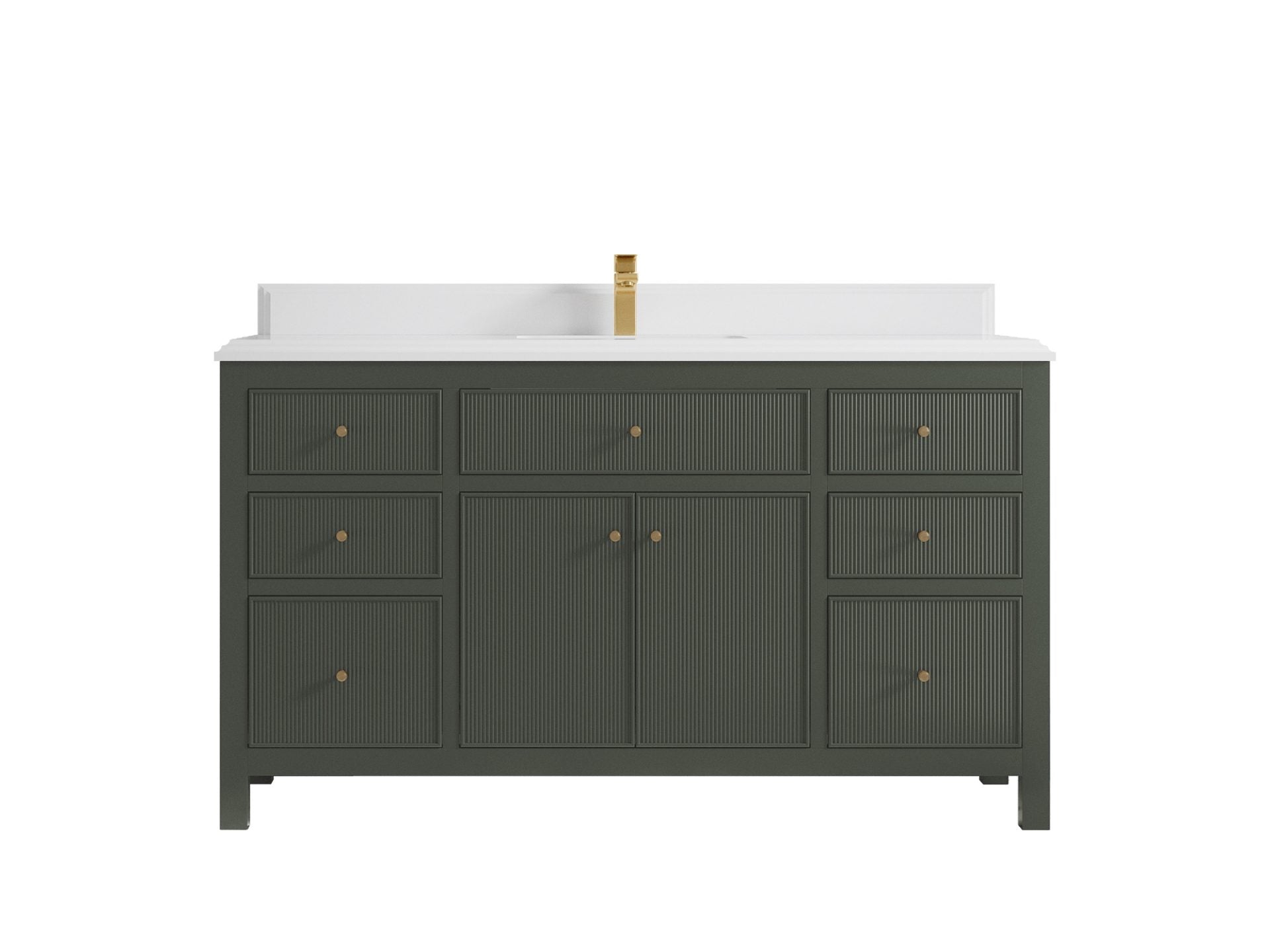 Sonoma 60 in W x 22 in D Free Standing Reeded Single Sink Bathroom Vanity