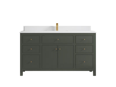 Sonoma 60 in W x 22 in D Free Standing Reeded Single Sink Bathroom Vanity