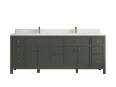Sonoma 84 in W x 22 in D Free Standing Reeded Double Sink Bathroom Vanity