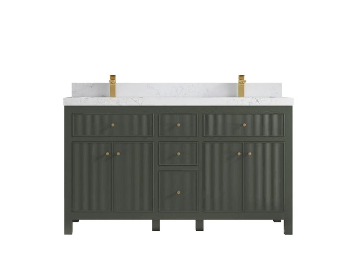 Sonoma 60 in W x 22 in D Free Standing Reeded Double Sink Bathroom Vanity - photo 18