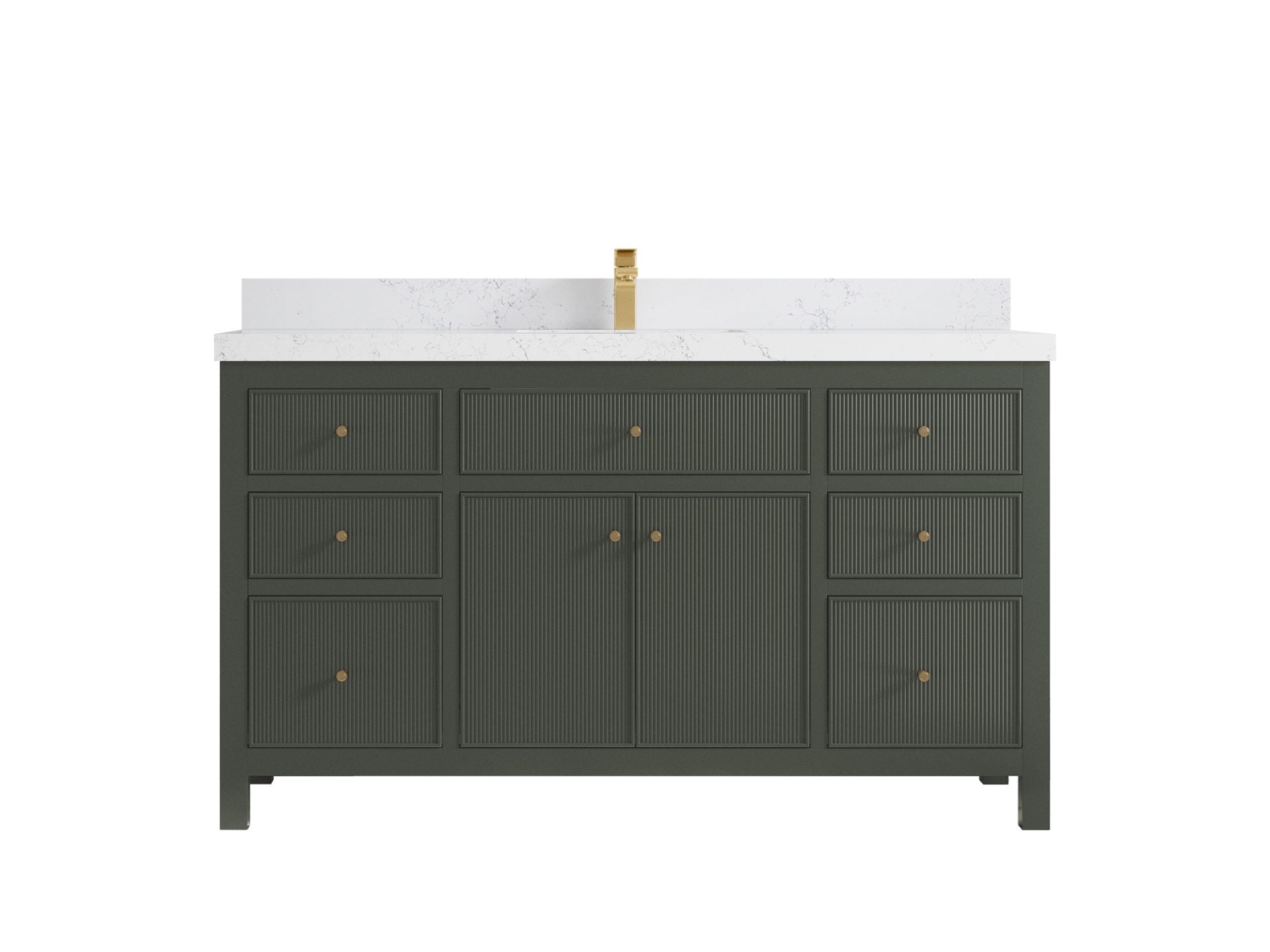 Sonoma 60 in W x 22 in D Free Standing Reeded Single Sink Bathroom Vanity