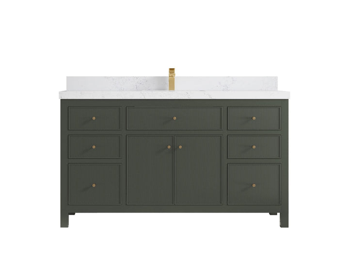 Sonoma 60 in W x 22 in D Free Standing Reeded Single Sink Bathroom Vanity - photo 18