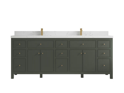 Sonoma 84 in W x 22 in D Free Standing Reeded Double Sink Bathroom Vanity