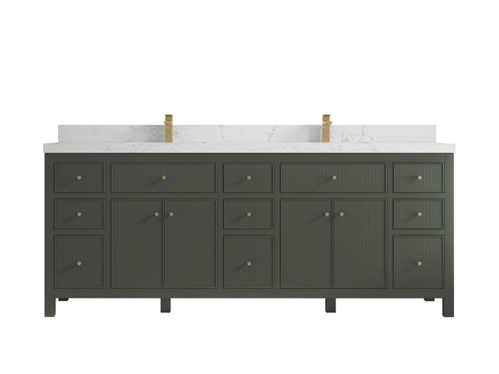 Sonoma 84 in W x 22 in D Free Standing Reeded Double Sink Bathroom Vanity - photo 18
