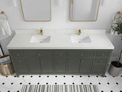 Sonoma 84 in W x 22 in D Free Standing Reeded Double Sink Bathroom Vanity - photo 30