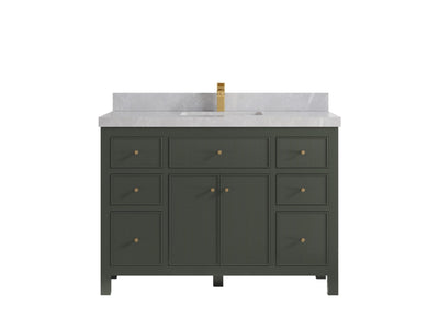 Sonoma 48 in. W x 22 in. D Single Sink Bathroom Vanity in Pewter Green with 2 in. Pearl Light Gray Quartz Countertop