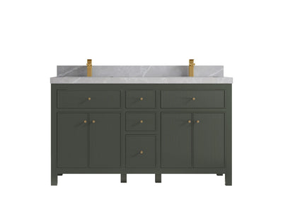 Sonoma 60 in W x 22 in D Free Standing Reeded Double Sink Bathroom Vanity