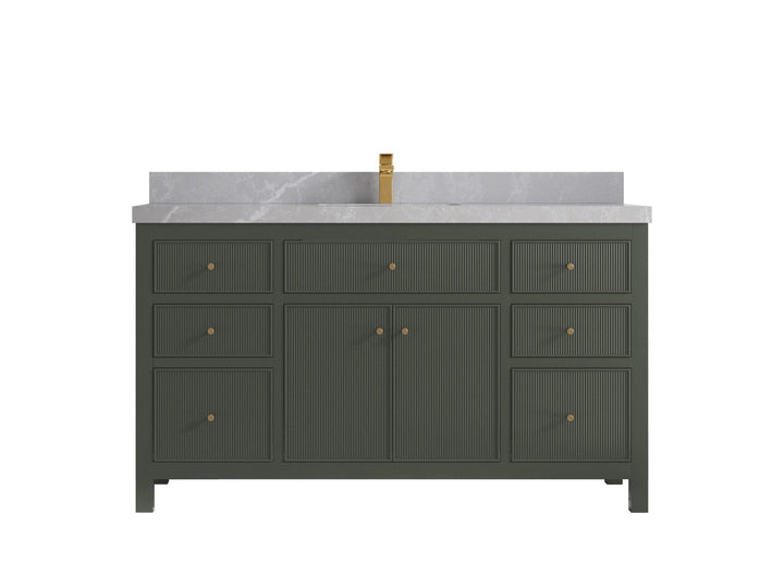 Sonoma 60 in W x 22 in D Free Standing Reeded Single Sink Bathroom Vanity - photo 19