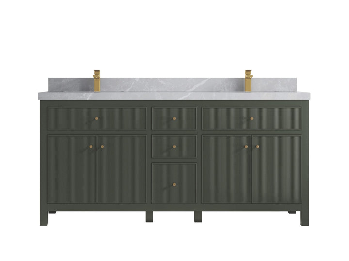 Sonoma 72 in W x 22 in D Free Standing Reeded Double Sink Bathroom Vanity - photo 19