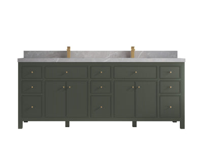 Sonoma 84 in W x 22 in D Free Standing Reeded Double Sink Bathroom Vanity