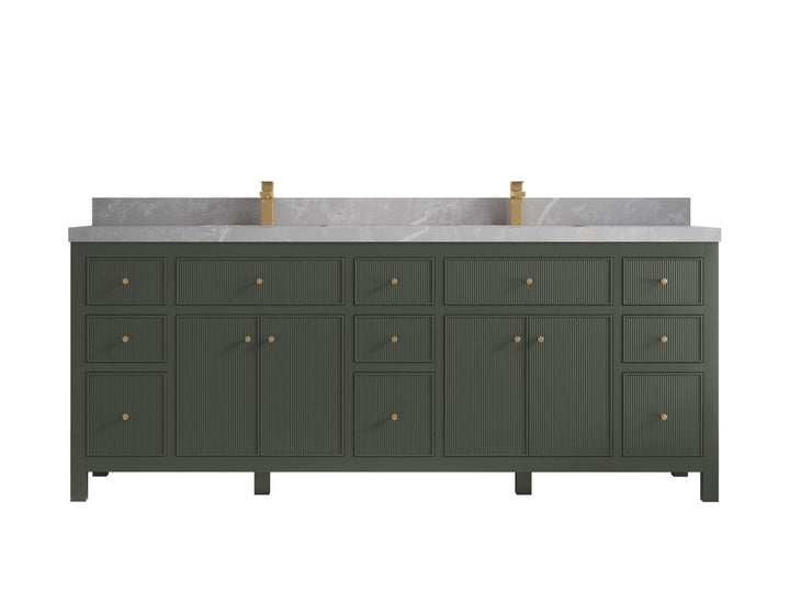 Sonoma 84 in W x 22 in D Free Standing Reeded Double Sink Bathroom Vanity - photo 19