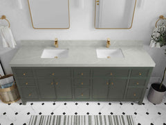 Sonoma 84 in W x 22 in D Free Standing Reeded Double Sink Bathroom Vanity - photo 32