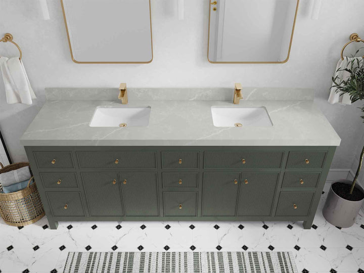 Sonoma 84 in W x 22 in D Free Standing Reeded Double Sink Bathroom Vanity - photo 32