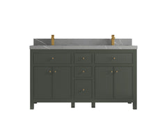 Sonoma 60 in W x 22 in D Free Standing Reeded Double Sink Bathroom Vanity - photo 20