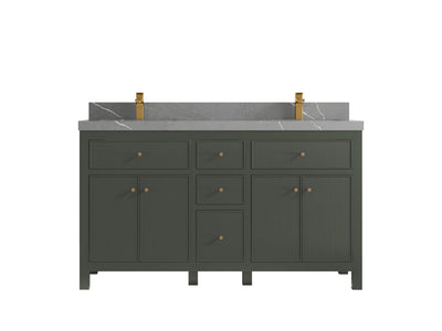 Sonoma 60 in W x 22 in D Free Standing Reeded Double Sink Bathroom Vanity