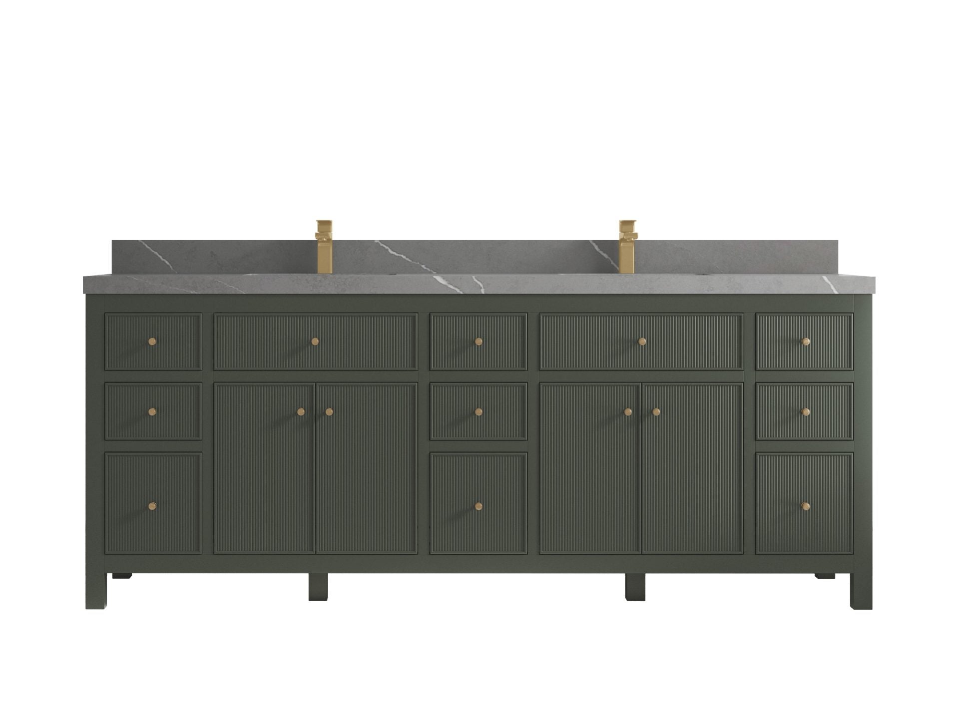 Sonoma 84 in W x 22 in D Free Standing Reeded Double Sink Bathroom Vanity