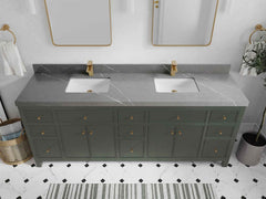Sonoma 84 in W x 22 in D Free Standing Reeded Double Sink Bathroom Vanity - photo 34