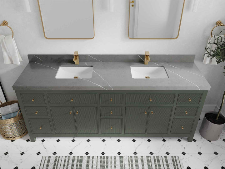 Sonoma 84 in W x 22 in D Free Standing Reeded Double Sink Bathroom Vanity - photo 34