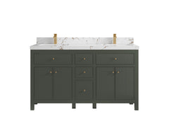 Sonoma 60 in W x 22 in D Free Standing Reeded Double Sink Bathroom Vanity - photo 21