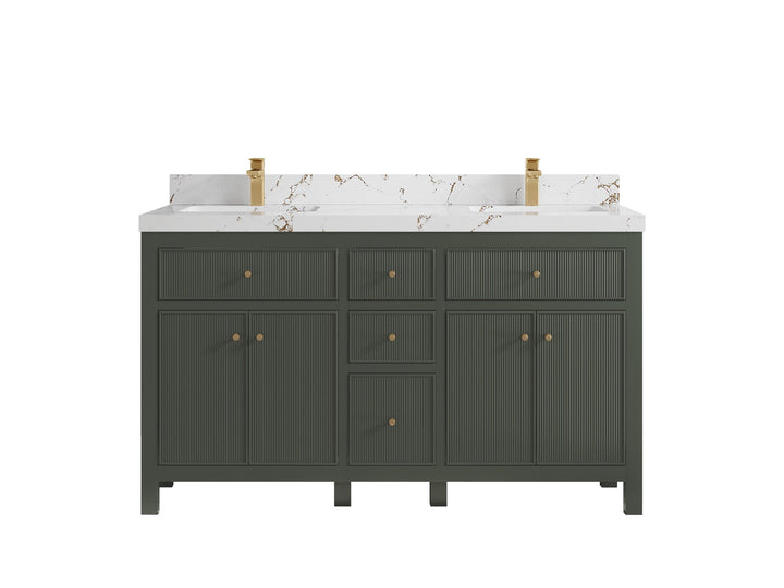 Sonoma 60 in W x 22 in D Free Standing Reeded Double Sink Bathroom Vanity - photo 21