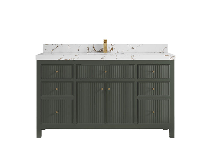 Sonoma 60 in W x 22 in D Free Standing Reeded Single Sink Bathroom Vanity - photo 21