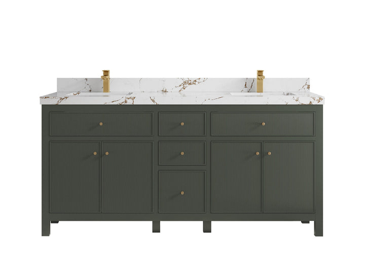 Sonoma 72 in W x 22 in D Free Standing Reeded Double Sink Bathroom Vanity - photo 21