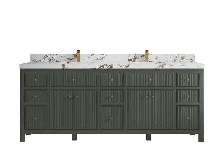 Sonoma 84 in W x 22 in D Free Standing Reeded Double Sink Bathroom Vanity - photo 21