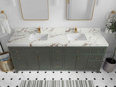 Sonoma 84 in W x 22 in D Free Standing Reeded Double Sink Bathroom Vanity - photo 38