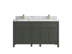 Sonoma 60 in W x 22 in D Free Standing Reeded Double Sink Bathroom Vanity - photo 22
