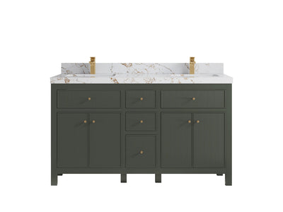 Sonoma 60 in W x 22 in D Free Standing Reeded Double Sink Bathroom Vanity