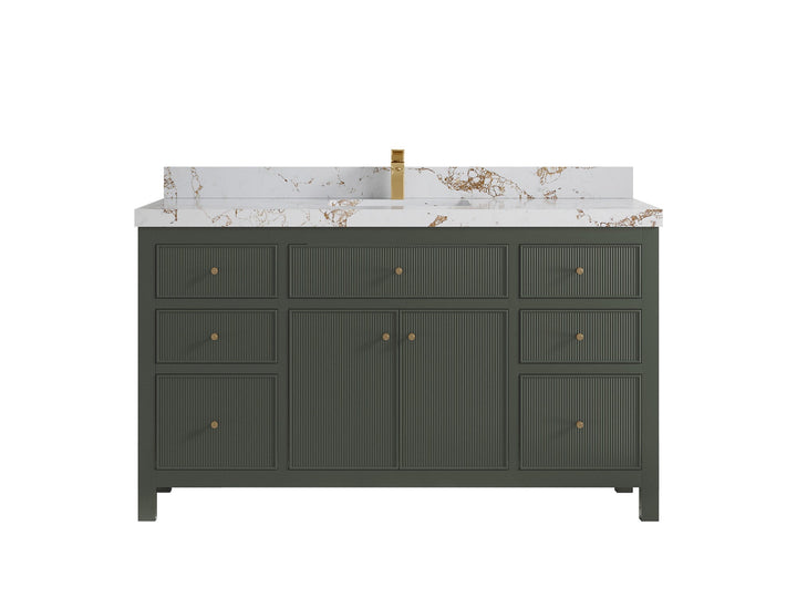 Sonoma 60 in W x 22 in D Free Standing Reeded Single Sink Bathroom Vanity - photo 22