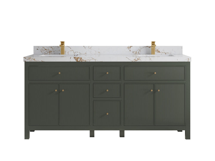 Sonoma 72 in W x 22 in D Free Standing Reeded Double Sink Bathroom Vanity - photo 22