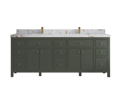 Sonoma 84 in W x 22 in D Free Standing Reeded Double Sink Bathroom Vanity