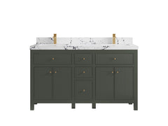 Sonoma 60 in W x 22 in D Free Standing Reeded Double Sink Bathroom Vanity - photo 23