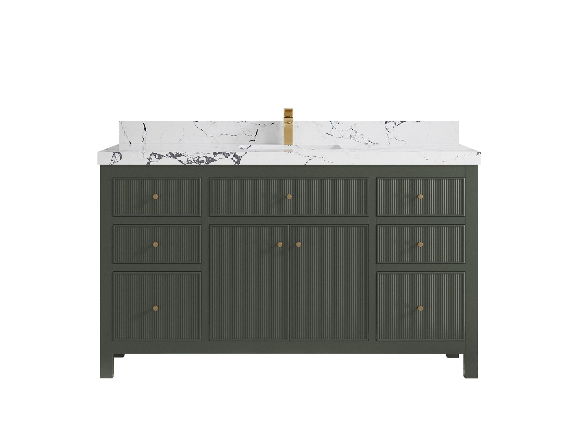 Sonoma 60 in W x 22 in D Free Standing Reeded Single Sink Bathroom Vanity
