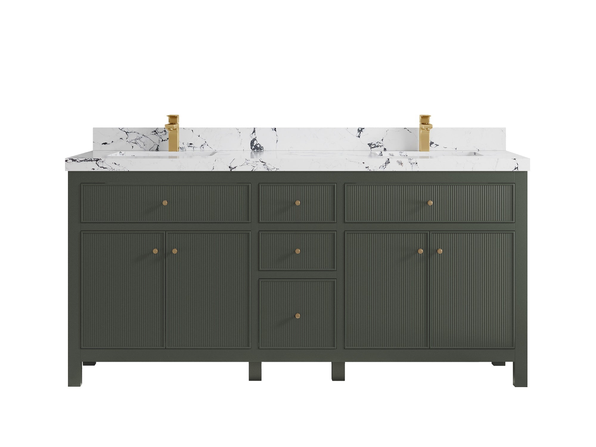 Sonoma 72 in W x 22 in D Free Standing Reeded Double Sink Bathroom Vanity