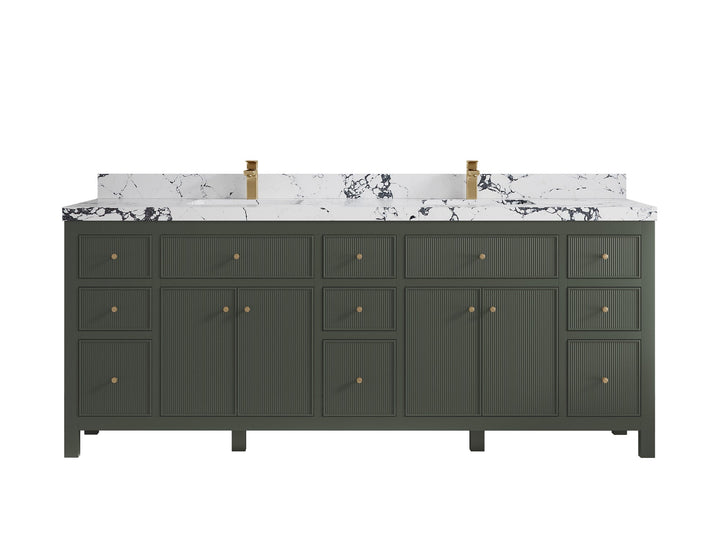Sonoma 84 in W x 22 in D Free Standing Reeded Double Sink Bathroom Vanity - photo 23