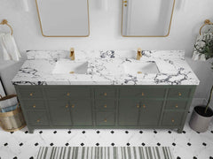 Sonoma 84 in W x 22 in D Free Standing Reeded Double Sink Bathroom Vanity - photo 42