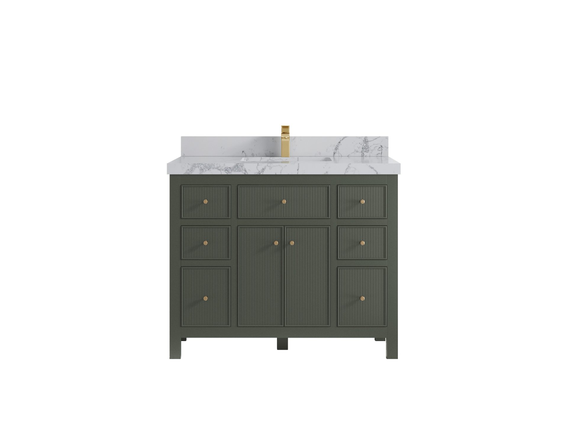 Sonoma 42 in. W x 22 in. D Single Sink Bathroom Vanity in Pewter Green with 2 in. Venatino Quartz Countertop