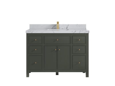 Sonoma 48 in. W x 22 in. D Single Sink Bathroom Vanity in Pewter Green with 2 in. Venatino Quartz Countertop