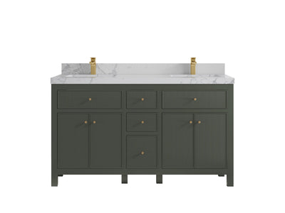 Sonoma 60 in W x 22 in D Free Standing Reeded Double Sink Bathroom Vanity